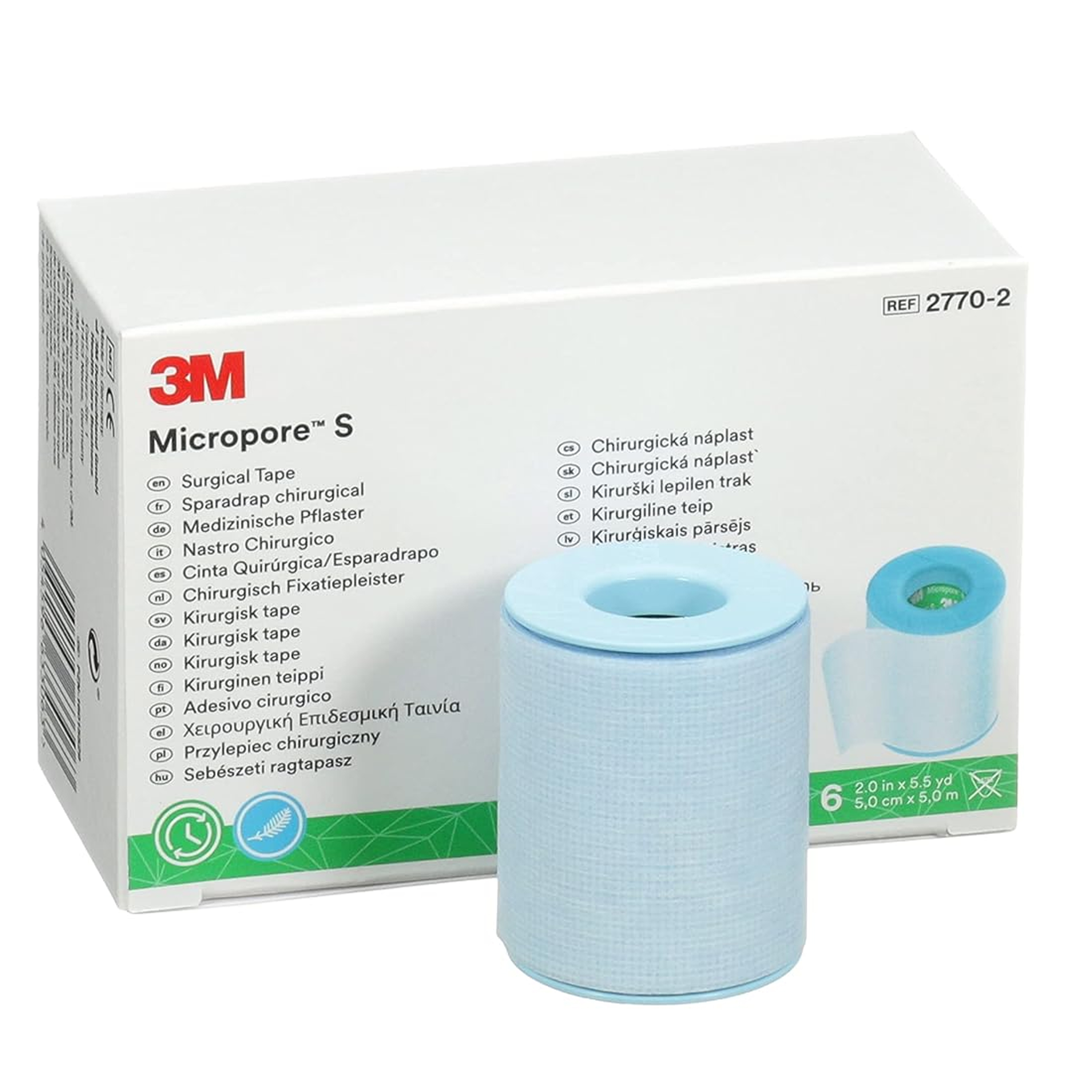 3M™ Micropore™ S Surgical ragtapasz, 2770-1, 2,5 cm x 5 m, 12 tekercs