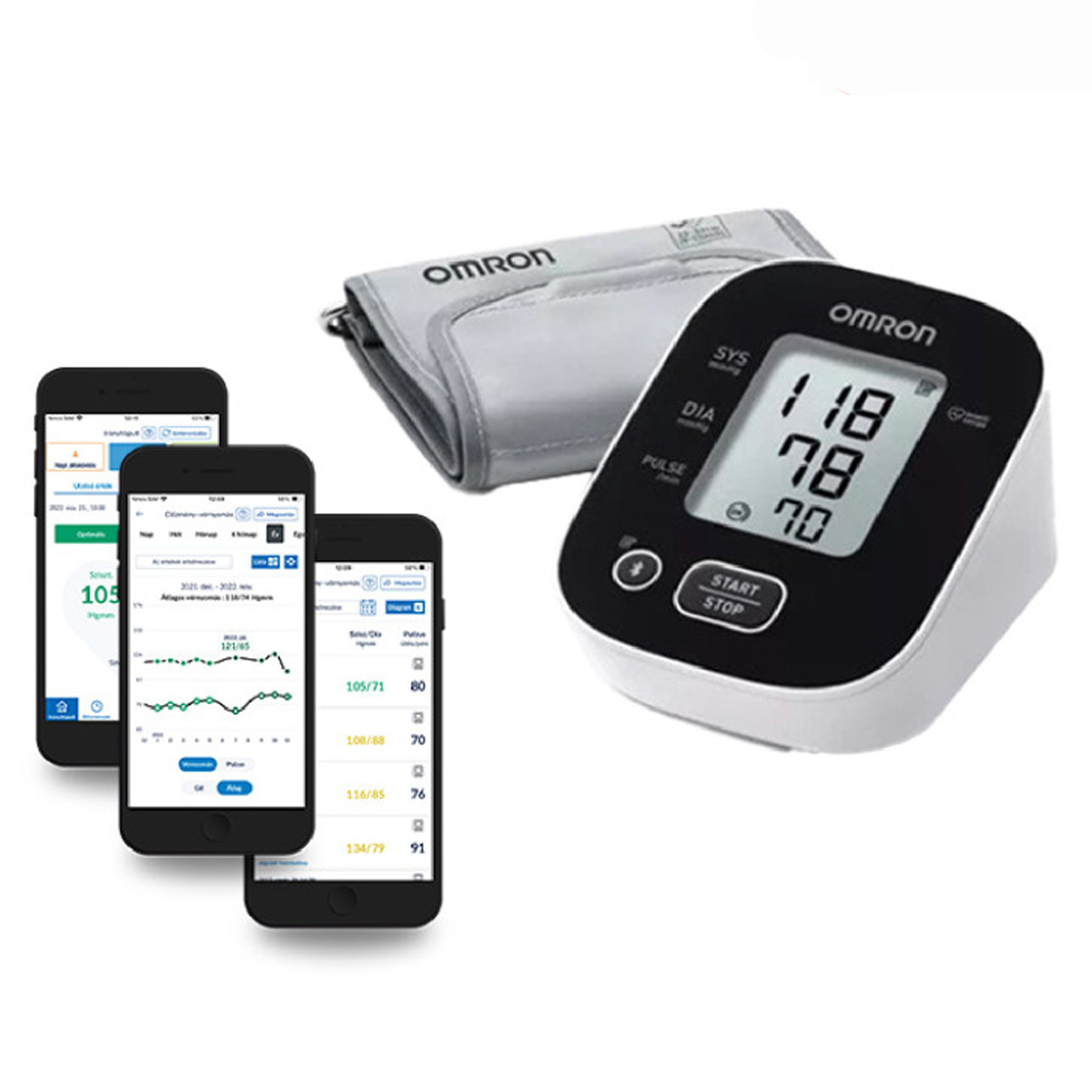 OMRON M2 Intelli IT felkaros okos-vérnyomásmérő Bluetooth