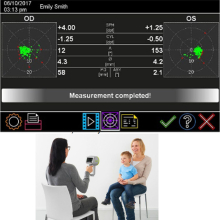 PLUSOPTIX A12R gyermek videorefraktométer, hordtáskával és +3D előtéttel