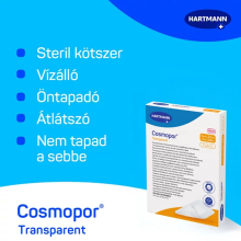 Cosmopor transparent steril filmkötszer sebpárnával 5x7,2cm 5 db/doboz