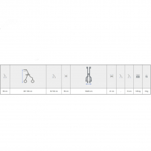 Rollátor LUNA - alumonium, 2 kerékkel, 9kg