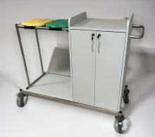 Ágyazó kocsi, polcos - rozsdamentes