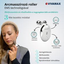 Arcmasszírozó roller EMS technológiával