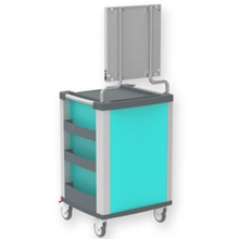 VIEWER radiológiai kocsi - türkiz, 4 fiókos, 65,4 x 60,5 x 97,5 cm