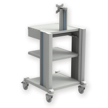 PRO CART műszer kocsi - 2 fiókos, billentyűzet tartó, monitor tartó