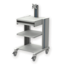 PRO CART műszer kocsi - 2 fiókos, billentyűzet tartó, monitor tartó