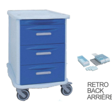 Gyógyszerosztó kocsi 3 nagy, 22 kis fiókkal