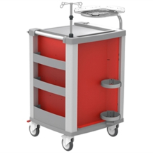 COMPACT sürgősségi kocsi - piros, 5 fiókos, 63,4 x 60,5 x h 97,5cm