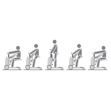 MOVEUP PRO állító elektromos kerekesszék - elektromos fel-állítással, 120 kg-ig