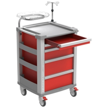 COMPACT sürgősségi kocsi - piros, 5 fiókos, 63,4 x 60,5 x h 97,5cm