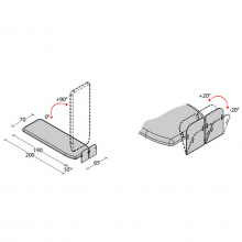 TILT GIASONE dönthető kezelőágy 65x200cm  150 kg-ig