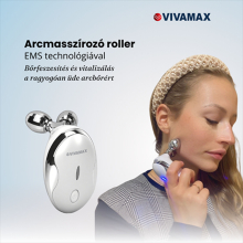 Arcmasszírozó roller EMS technológiával