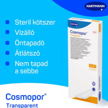 Cosmopor transparent steril filmkötszer sebpárnával 10x20cm - 25db/doboz
