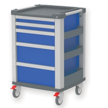 COMPACT medikai kocsi, 5 fiókos - kék 65,4 x 60,5 x 97,5 cm