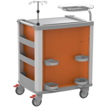 MEDI sürgősségi kocsi - narancs, 4 fiókos, 80,4 x 61,6 x 97,5 cm