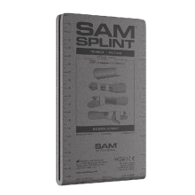 SAM Splint Junior, 11 x 45 cm, lapra hajtogatott, narancs/kék