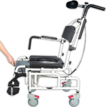 AQUA dönthető tusolószék szoba WC egyben 136 kg-ig