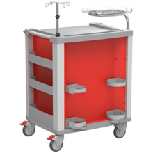 MEDI sürgősségi kocsi - piros, 5 fiókos, 80,4 x 61,6 x 97,5 cm