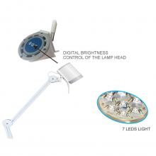 HYRIDIA 7 LED orvosi lámpa fém spirál kar 65.000 lux/50cm – állványos